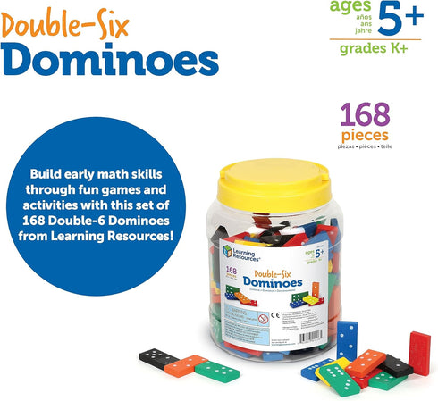 Learning Resources Double-Six Dominoes - Classroom Must Haves, Math Teaching Tools, Dominoes for Kids, Math Learning