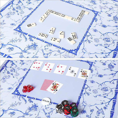 (31.5 31.5) TIASUSAN Large Blue Mahjong Mat x with Black Carrying Bag, Anti-Slip, Noise-Reducing Table Cover