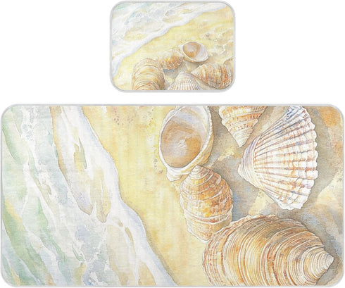 SyXIOP Shells Lying on The Sandy Beach Cooling Baby Waterproof Crib Mattress pad
