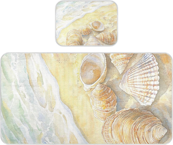 SyXIOP Shells Lying on The Sandy Beach Cooling Baby Waterproof Crib Mattress pad