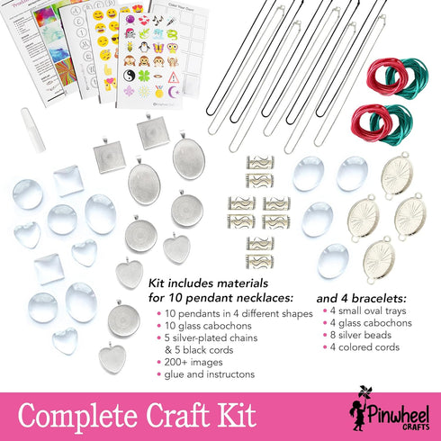 8-12+ 200 Pinwheel Crafts Pendant Jewelry Making Kit for Girls Years, Necklace and Bracelet Making Kit for Kids Single