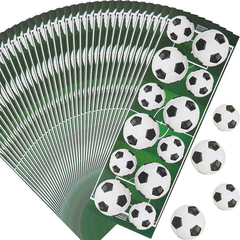 Outus 600 Pcs Self Adhesive Soccer Ball Stickers for Kids, 0.9" and 0.7" Sports Theme for Scrapbooks, Party Favors
