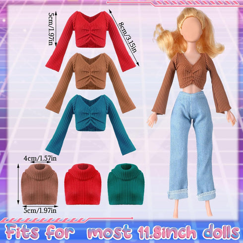 6 11.8 Inch Brown,11.8inch) Bencailor Pcs Doll Clothes for Doll Clothing Outfit Accessories for Winter Tops Coat