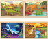SYNARRY Large Dinosaur Wooden Puzzles for Kids, 4 in 1 Gift Box, Jigsaw Puzzles for Toddlers Ages 2-6