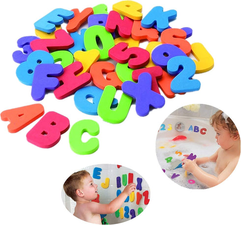 36 BAIVYLE Baby Bath Toys Foam Fun Alphabet Letters and Numbers-Floating Toy PCS ABC for Bathtub Educational Kids Boys