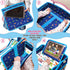 Car Seat Tray for Toddler - Waterproof Kids Travel Table Top - Road Trip Essentials - Lap Desk with Storage (Blue)