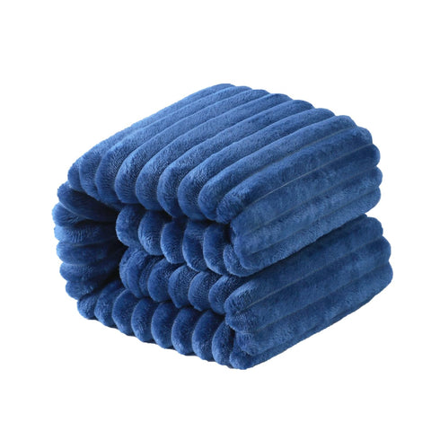 NTBAY Plush Flannel Baby Blanket, 30x40 Inches Navy Blue Cozy Unisex Toddler Blanket for Stroller, Crib, Travel