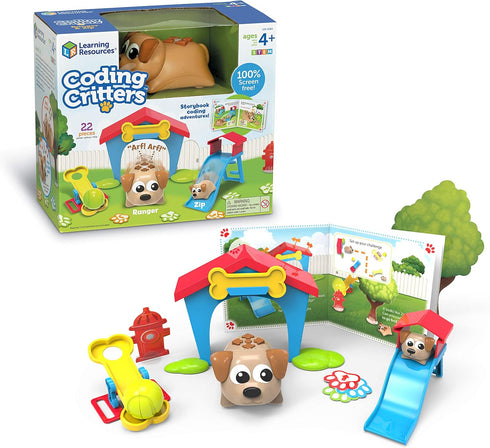 Learning Resources Coding Critters Ranger & Zip,22 Piece Set, Ages 4+, Screen-Free