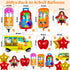 ZHWKMYP 40 Pcs Back to School Foil Balloons, Colorful Apple Pencil Crayon Bus Helium Balloon, School Mylar Balloons