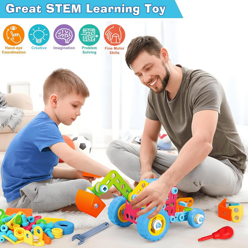 3 4 5 6 7 8+ 4-8 5-7 6-8 8-12, 118pcs MOONTOY STEM Toys for Year Old Boy Birthday Gift, Building Toys for Kid Age