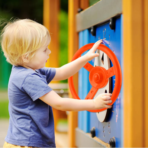 Playground Steering Wheel Accessories, Plastic Swingset Steering Wheel for Outdoor Backyard Playset (1, Orange)