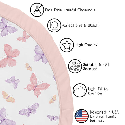 Tummy Sweet Jojo Designs Pink/Purple Shabby Chic Butterfly Girl Baby Play Mat Time Activity, Toddler Floor Infant