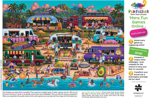 Buffalo Games Pun Fuzzles Hawaiian Food Truck Festival 1000 Piece Jigsaw Puzzle