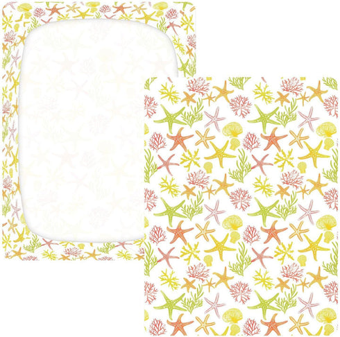 miaozhen 1 Pack 52x28 Cotton Baby Crib Sheets Comfy Breathable Style Coral Animals Toddler Mattresses for Nursery para