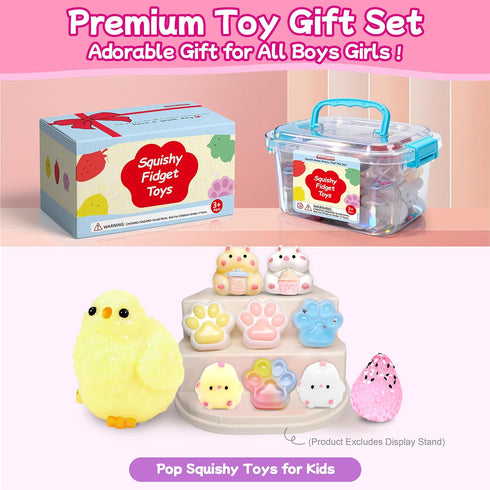 YRSDQueenA 10 Pack 4-8 8-12, Taba Squishy Toys kit with Toy Box & Cute Stickers, Kawaii taba Squishies Stress Relief
