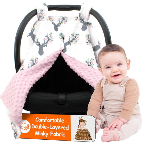 Dear Baby Gear Baby Car Seat Canopy - Infant Car Seat Cover with Snap Opening for Boys & Girls