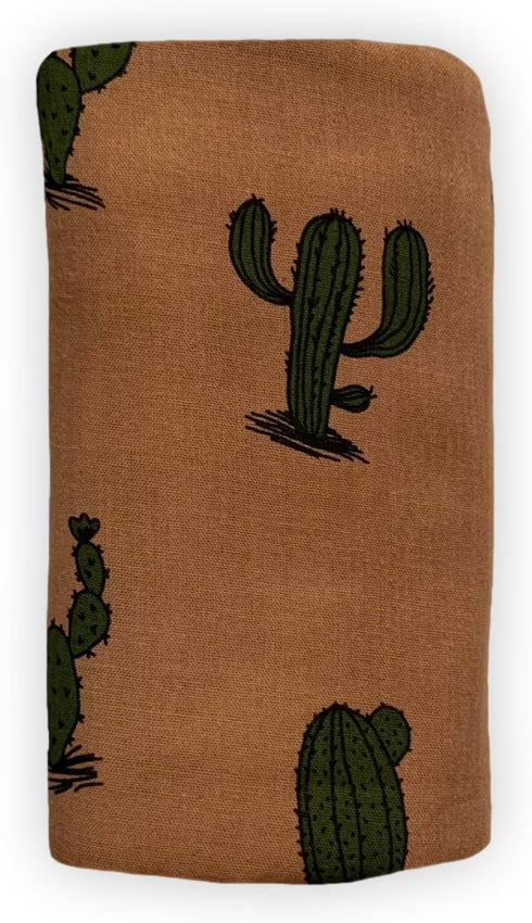 Leyl&Ari Muslin Swaddle Blanket - 100% Organic Cotton Lightweight Receiving Wrap for Infant & Newborn (Cactus, 47X47)