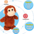 Hopearl Talking Singing Monkey, Walking Electric Interactive Plush Toy that Repeats What You Say, Gifts for Toddlers