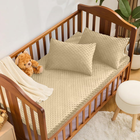 2 Pack, 28 52 Inch Entisn Baby Crib Sheets x Minky Dot Fitted Crib Mattress Sheet for Boys and Girls, Soft and Warm
