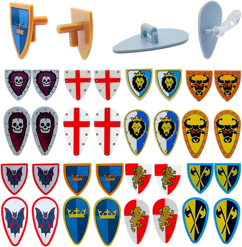 Medieval Knight Weapons Pack Accessories Set, Building Block Toy Armor Helmet Shield Bow Arrow for Mini Figures Gift