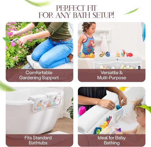 Mohmoud Elbow Set, Elbow Baby Bath Kneeler and Rest Pad Odor-Free Hybrid Comfort Foam, Extra-Strong Suction, Non-Slip