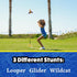 3 100 Stomp Rocket Stunt Plane Launcher Toy for Kids - Foam Airplane Toy Soars Over Feet - Unique Tricks & Adjustable