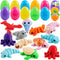JOYIN 12Pcs Prefilled Easter Eggs with Mini Sea Animals, Articulated Toys, 3D
