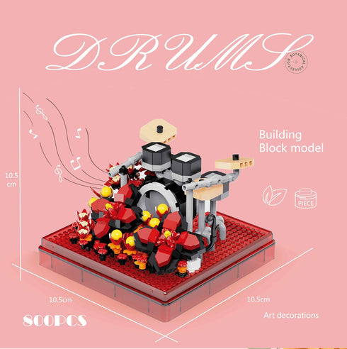Musical Instruments Micro Block, Classical Building Block Set, 1500 PCS Guitar and Drum Set for Adults and Kids