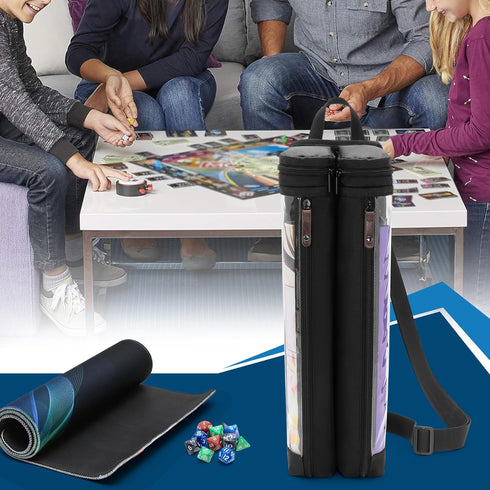 2pcs W14x L24 Rexmica Playmat Tube Case for Playmat, Gaming Playmat Tube Case with Dice Holder Fit for TCG/MTG Playmat
