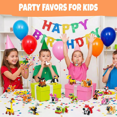 TWERF 30 Pack Set 6-12+ Party Favors for Kids- Animals Building Blocks Goody Bags Stuffers Classroom Prizes Easter