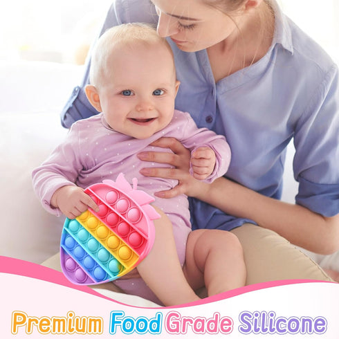 Woplagyreat Bubble Fidget Sensory Toys,Cute Push Silicone Squeeze Toy for Autism Anxiety Stress Relief Small Strawberry