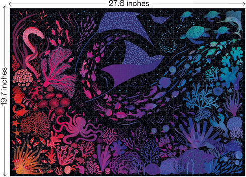 1000 1000 1000 28x20 inches Elena Essex Puzzles for Adults Pieces - Night Reef | Piece Puzzle for Adults | Jigsaw