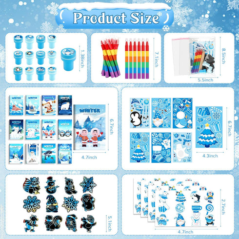 Set Frozen (12Set BenLouis Winter Party Favors Holiday Themed Coloring Book Classroom Gift Prizes Bulk for Students