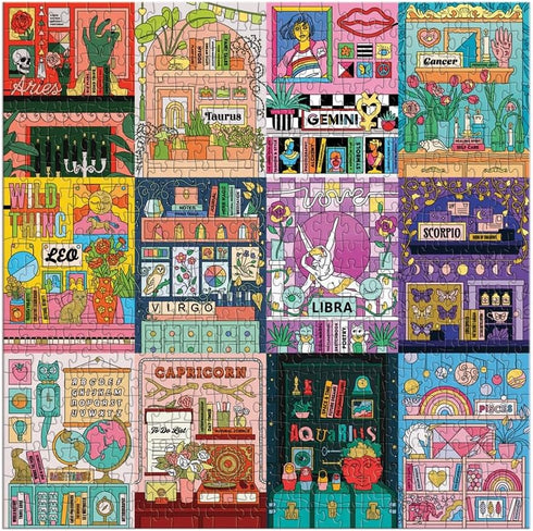 House of Astrology 500 Piece Foil Puzzle from Galison - 20"x20", Beautifully Illustrated, Fun Activity for Zodiac