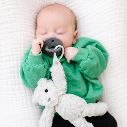 Grey Cutie Cuddle Animal Pacifier Holder by Ryan & Rose