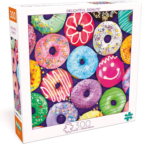 Buffalo Games Delightful Donuts 300 Large Piece Jigsaw Puzzle, Multicolor, 18"L x 18"W
