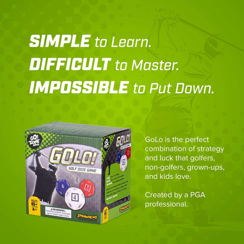 Zobmondo!! GOLO Golf Dice Game for Golfers, Families, Portable Fun for Home, Travel, Beach