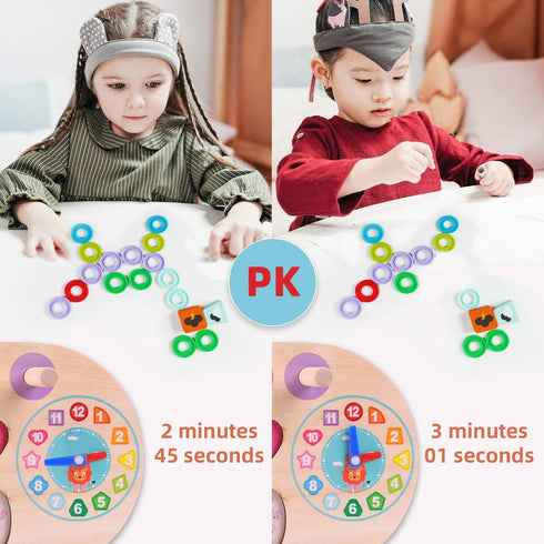 QZMTOY Preschool Educational Montessori Toys, Toddler Puzzles Number Shape Sorter for Kids Age 3-5