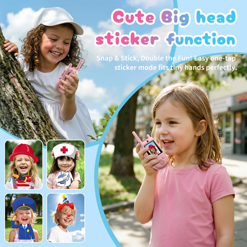 YUSSBCU 2 Pack 3-12, Walkie Talkies for Kids, Rechargeable Kids Video Walkie Talkies with Camera & Voice Changer, Long