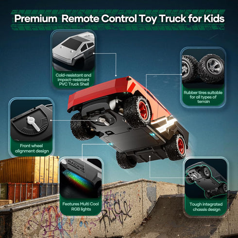 2WD 1/24 2.4GHz 3+, HOMETALL Remote Control Car RC Trucks - RC Truck Toy RC Cars for All Terrain, Scale Pick-up Hobby