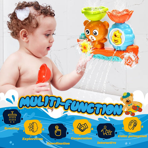 Bath Toys for Toddlers 1-3 Kids Bathtub Toy Bear Water Tub Toys for Shower Bath Time Toys to Boys Girls Baby Kids Infant Preschool Learning Gift