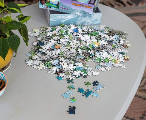 Bob Ross Trapper's Cabin Nature Puzzle - 1000 Piece Jigsaw Toy for Adults and Kids, Interactive Brain Teaser