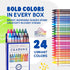 Packs 10 24 Color Swell Bulk Crayons - Boxes of Vibrant Colors of Teacher Quality Durable for Home and School