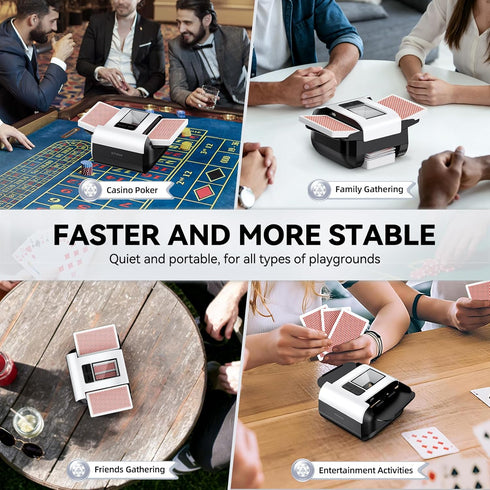 2 10, KPAW Card Shuffler Deck, Rechargeable Automatic Card Shuffler with Dual Modes, Low Noise Portable