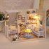 TuKIIE DIY Miniature Dollhouse Kit with Furniture, 1:24 Scale Wooden Doll House Accessories (Kitten Diary)