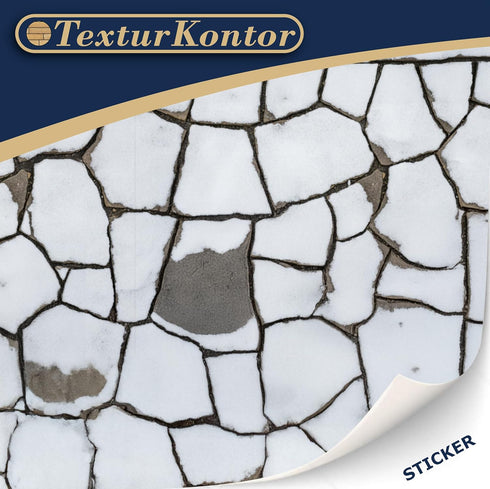 TexturKontor 3 1:12 Sheets Self Adhesive Floor Tiles for Dollhouse Scale (Winter Village Pavings)