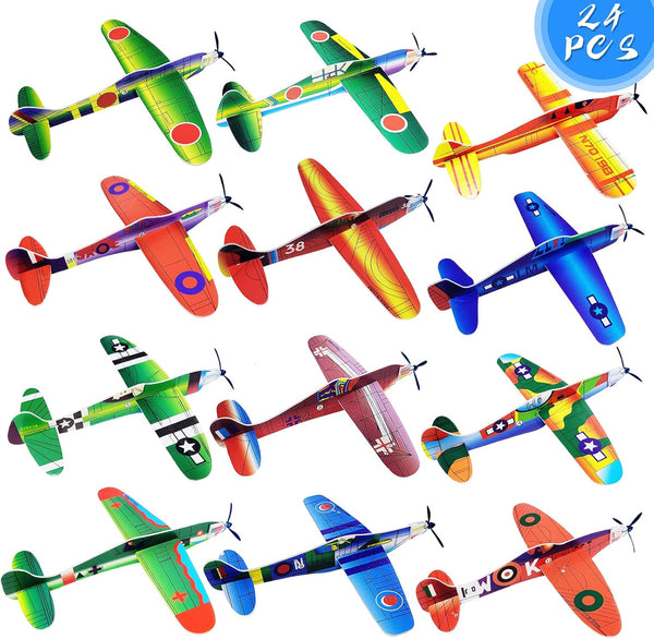 8" Airplane Toy,12 Different Designs Planes Toys For Boys,Foam Glider Planes Toys,Birthday