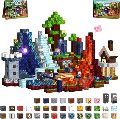 Magnetic Blocks 200 PCS, Magnetic Building Blocks, Magnet Blocks, Stacking Magnetic Cubes,