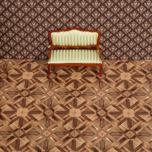 REDUCIO! 1:12 Dollhouse Flooring Tiles Miniature Parquet Pattern for Scale Decor Projects (Woven Diamond)