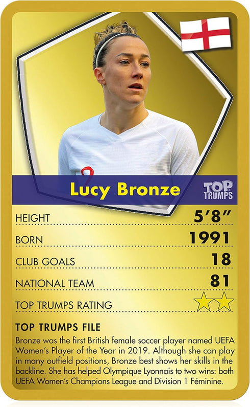 "Stars of Womens Soccer Top Trumps Card Game - Family Games for Kids and Adults - Card Wars for 2 Players"
